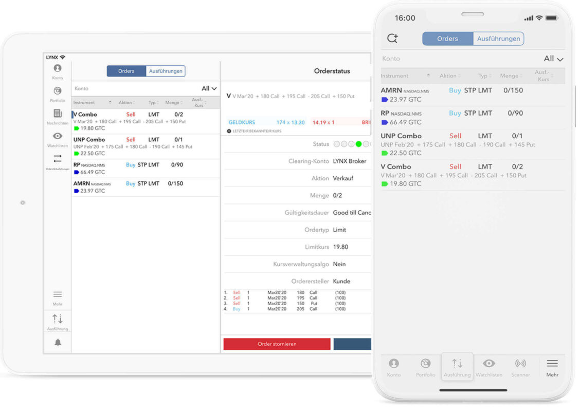 Schnell & einfach mobil den Orderstatus checken mit den LYNX Trading Apps Schnell & einfach mobil den Orderstatus checken mit den LYNX Trading Apps