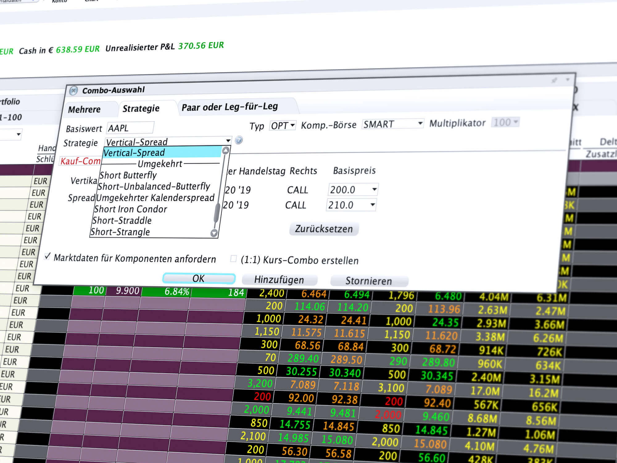 ComboTrader: Kombinationsorder erstellen