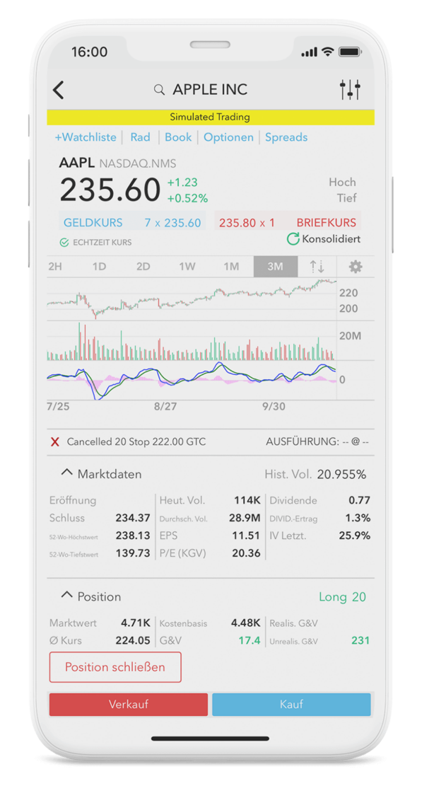 Testen Sie die iPhone App jetzt mit einem Demokonto iPhone Trading App: Mit Demokonto testen