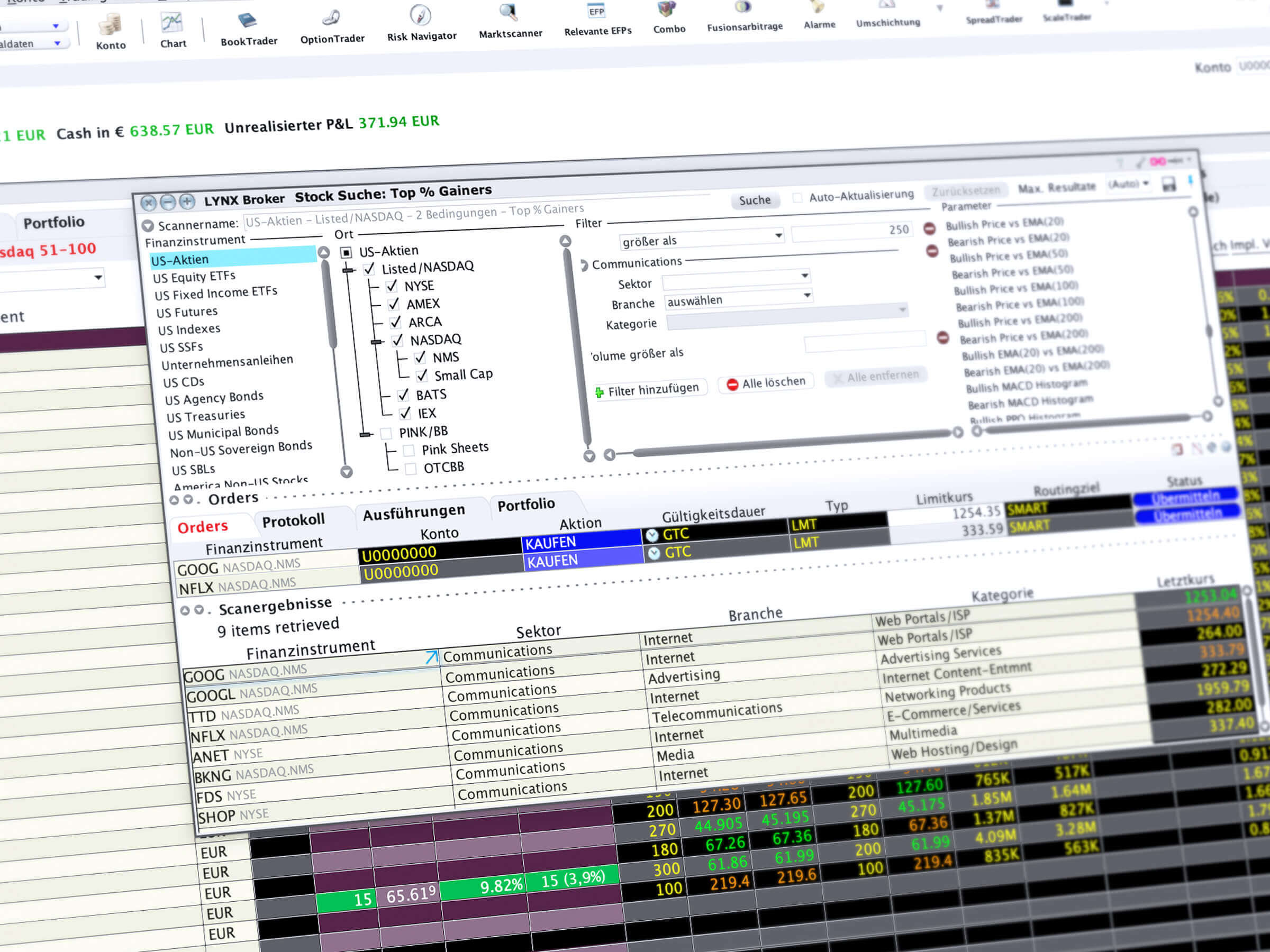 Weitere LYNX Tradingtools: Der MarketScanner