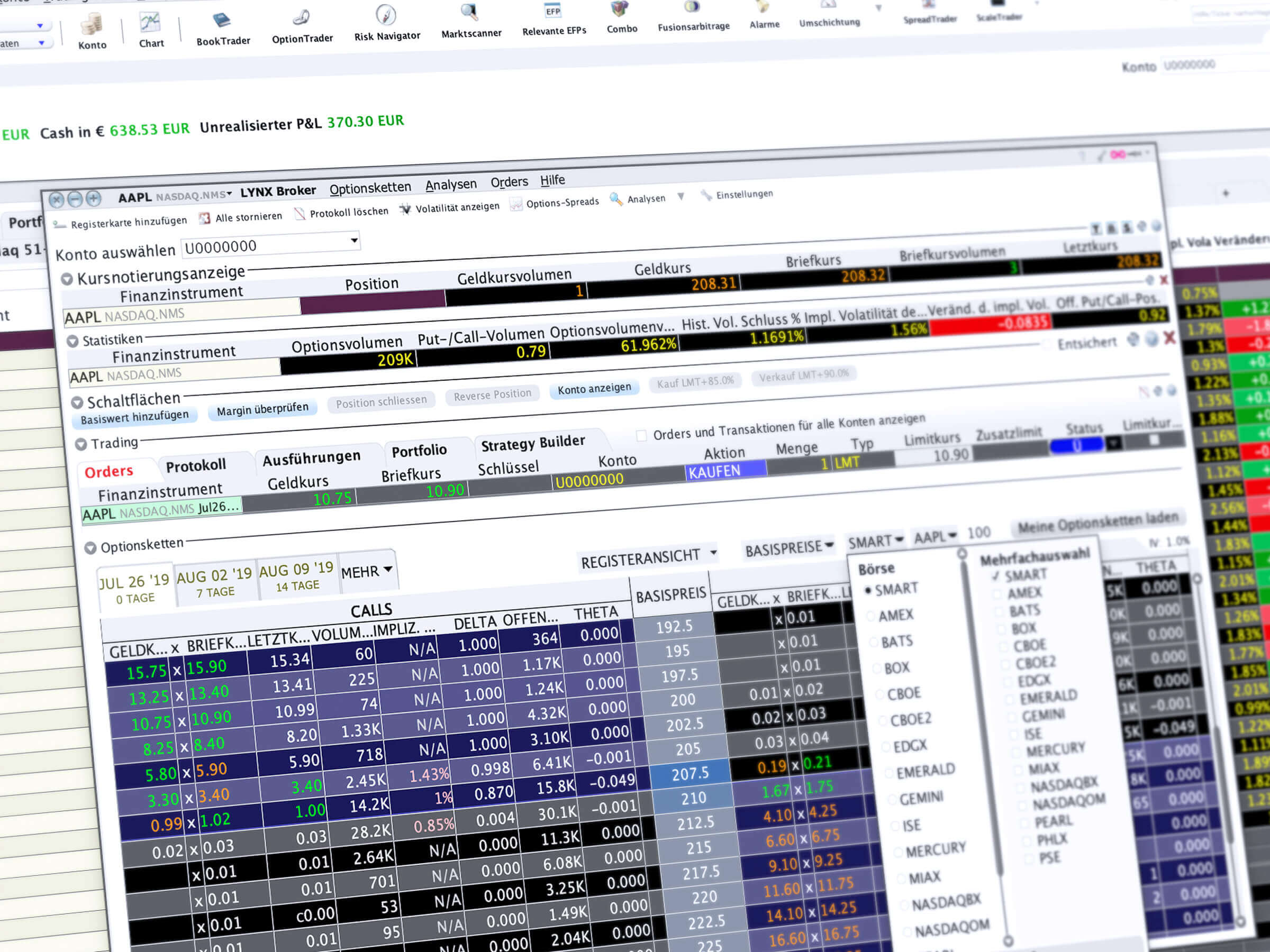 Weitere Tradingtools bei LYNX: OptionTrader