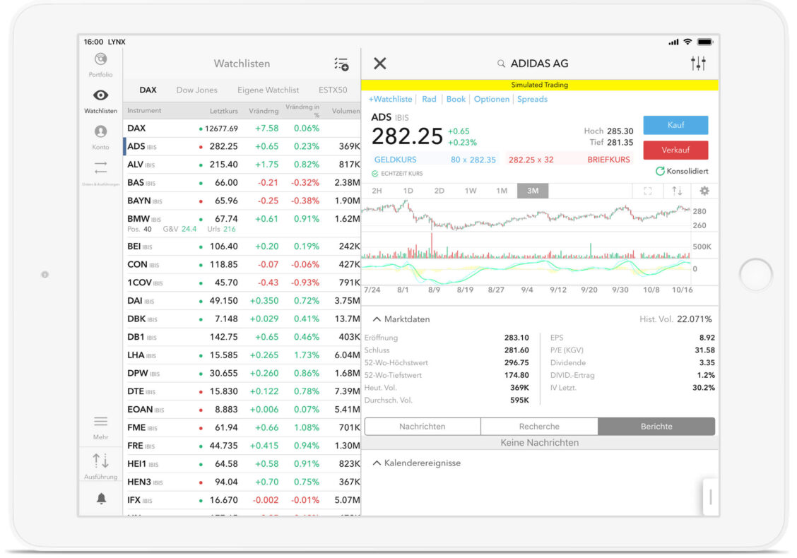 Testen Sie die iPad App jetzt mit einem Demokonto iPad Trading App: Mit Demokonto testen